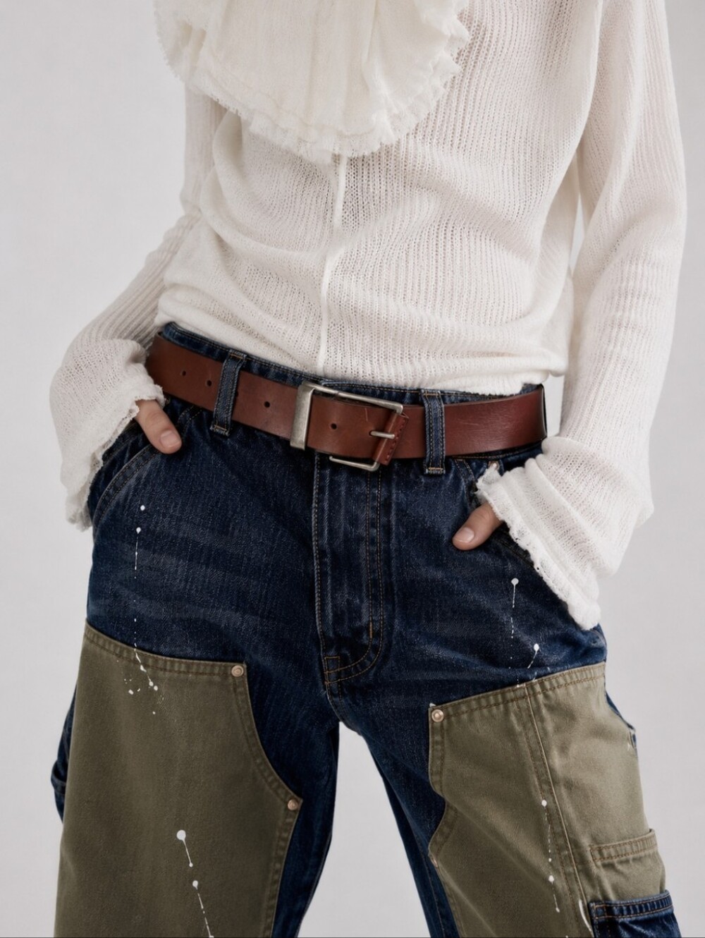 FREE PEOPLE WE THE FREE GETTY ANGLED BUCKLE LEATHER BELT